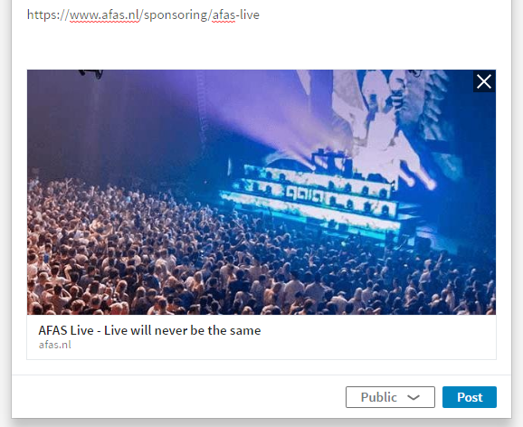 Voorbeeld gedeelde link LinkedIn